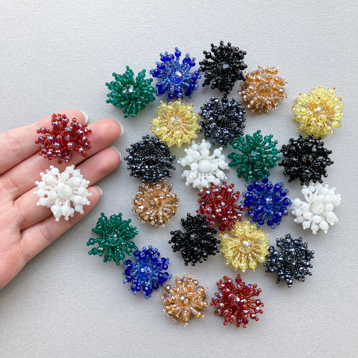 Duaオリジナル 立体お花ビーズワークカボション Dua アクセサリーパーツショップ