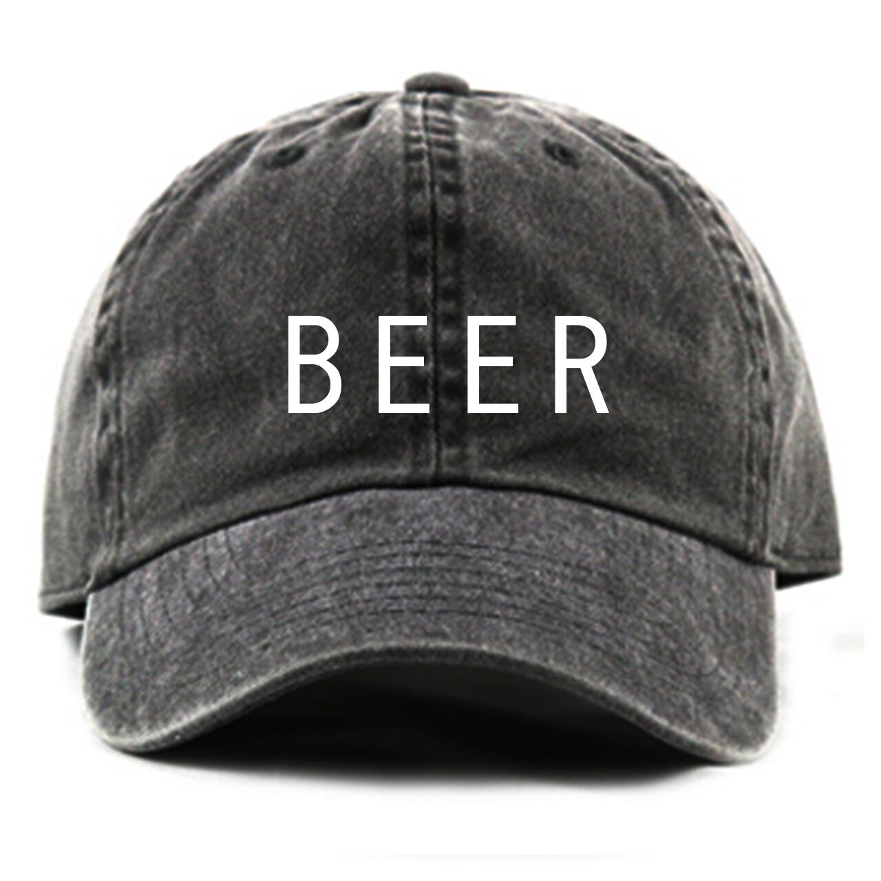 BEER ロゴ刺繍CAP ブラック