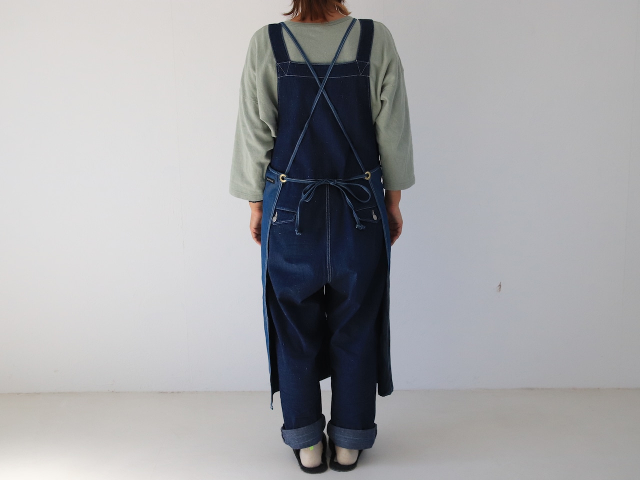 NAPRON SPLIT APRON-BLUE-/ナプロン/スリットエプロン