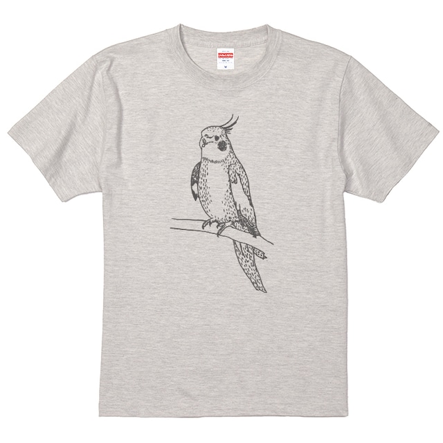 ameno オカメインコTシャツ (ナチュラル)