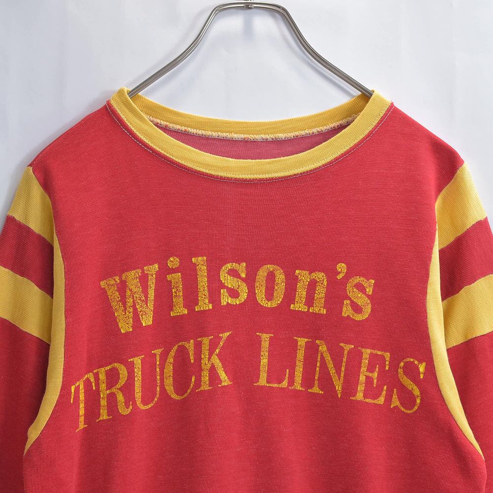 70s～ Wilson's TRUCK LINES ナイロン フットボールTシャツ