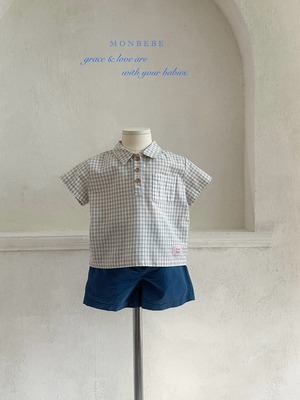 予約： Leo Check Shirt 〔monbebe〕