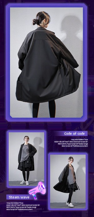 JIYEIND 24AW プリーツ入りミドル丈コート