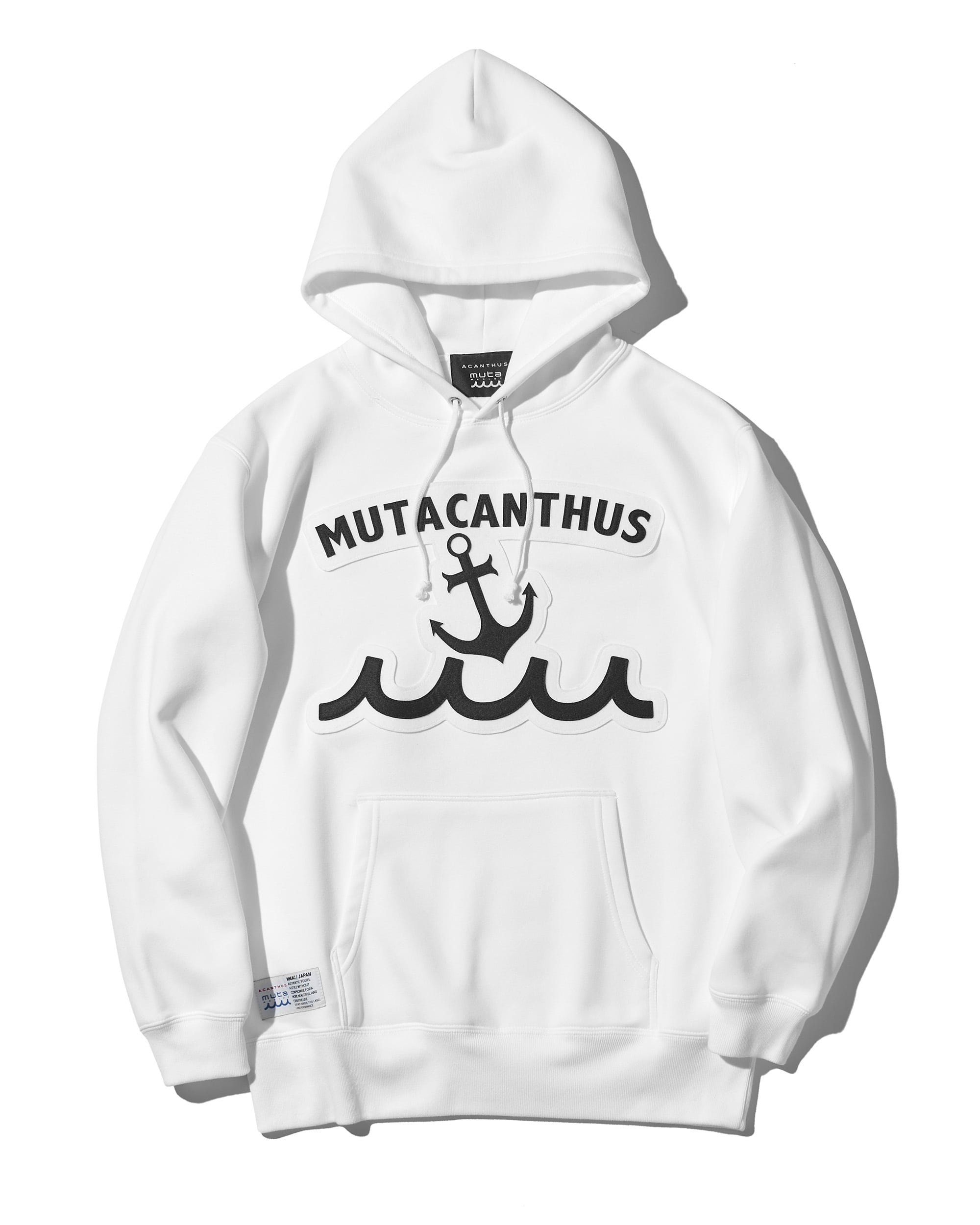 特大サイズ✨ムータマリン×アカンサスコラボパーカー　波ロゴ　ホワイト　8/XXL 特大サイズ✨ムータマリン×アカンサスコラボパーカー 波ロゴ