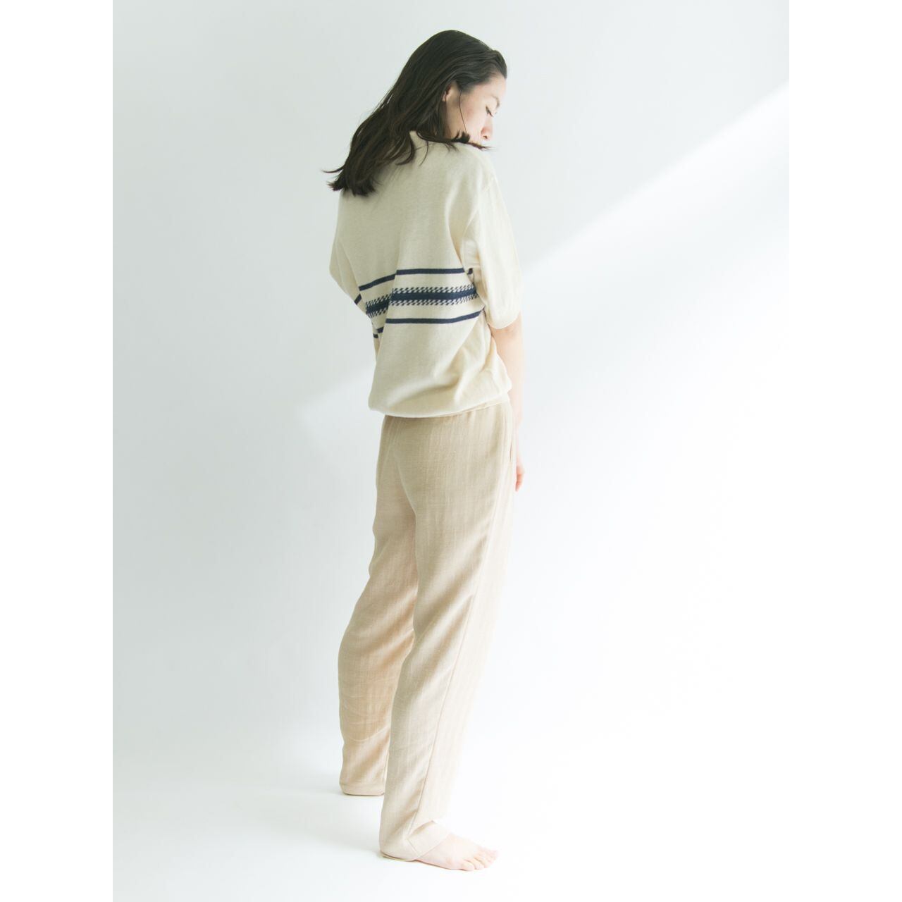 【Burberrys】80-90's linen-cotton knit polo shirt（バーバリーズ リネンコットンニットポロシャツ）3a
