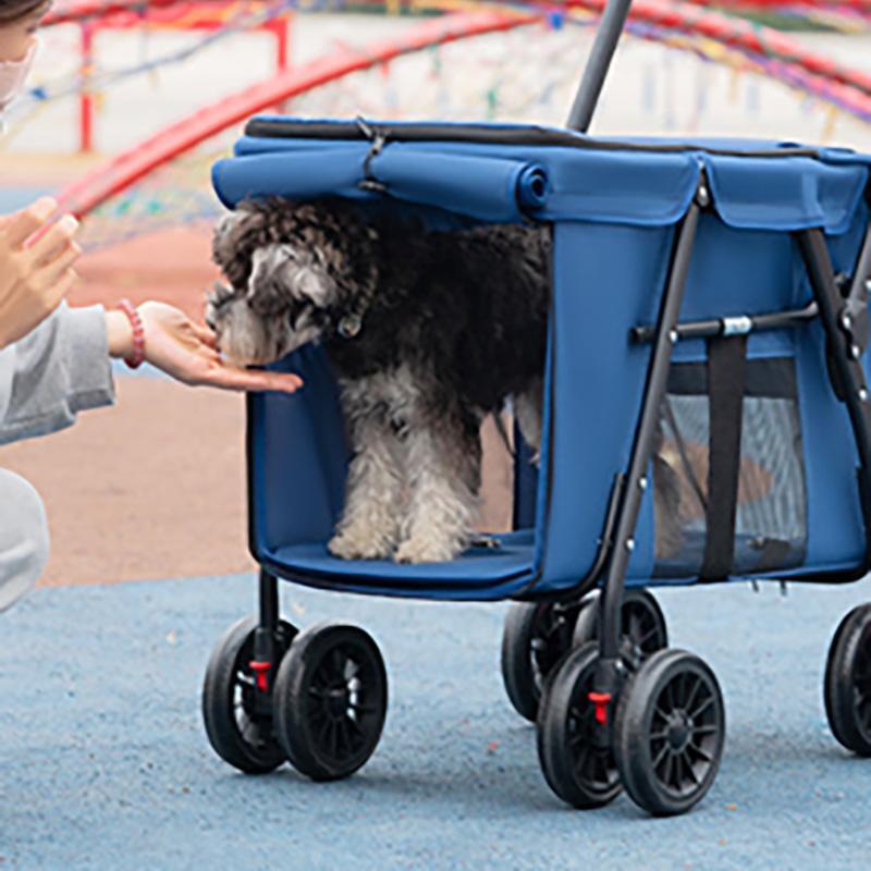 中型犬、大型犬用の軽量で折りたたみ可能なペット用ベビーカー。犬、猫