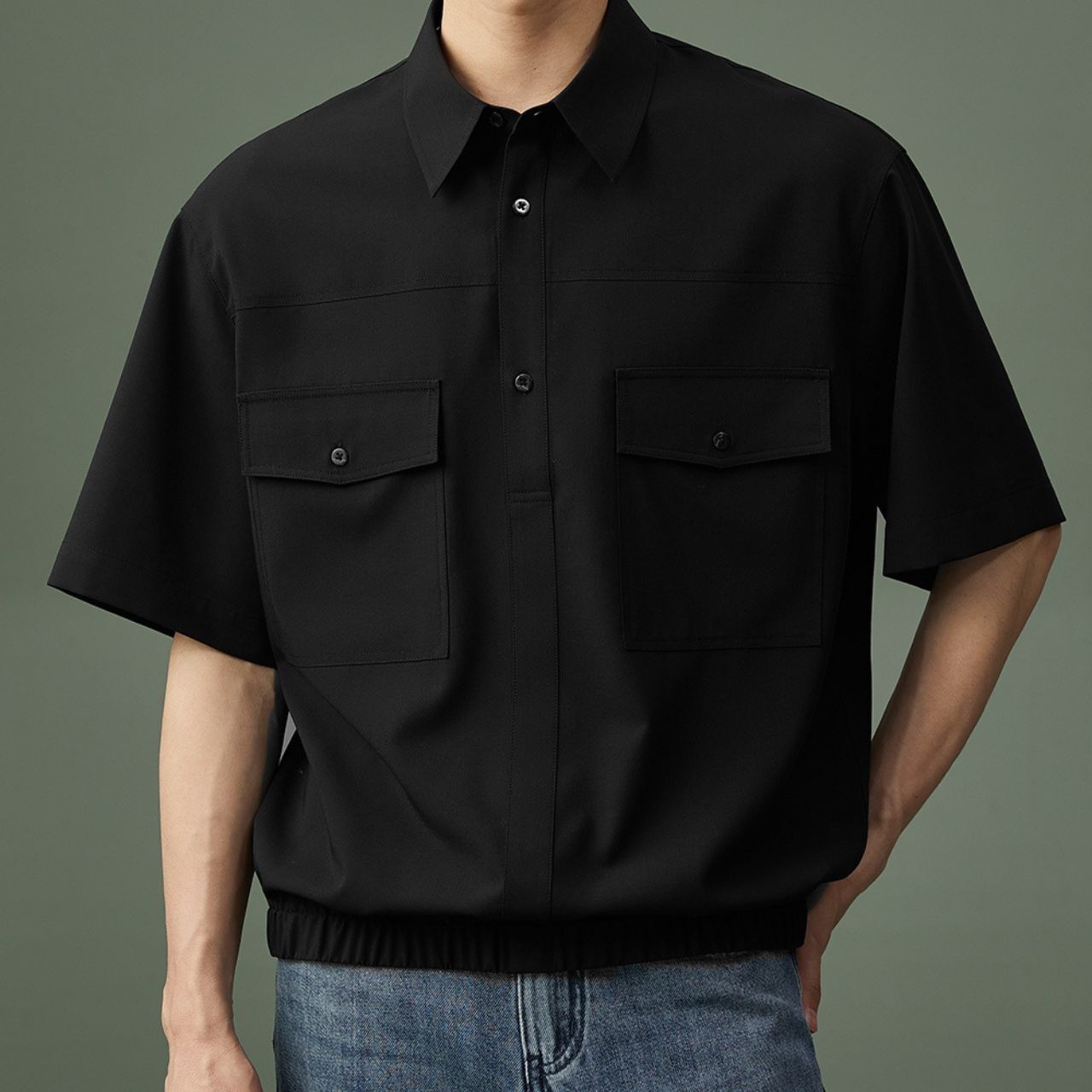 フラップポケットシャツトップス　MT0110015