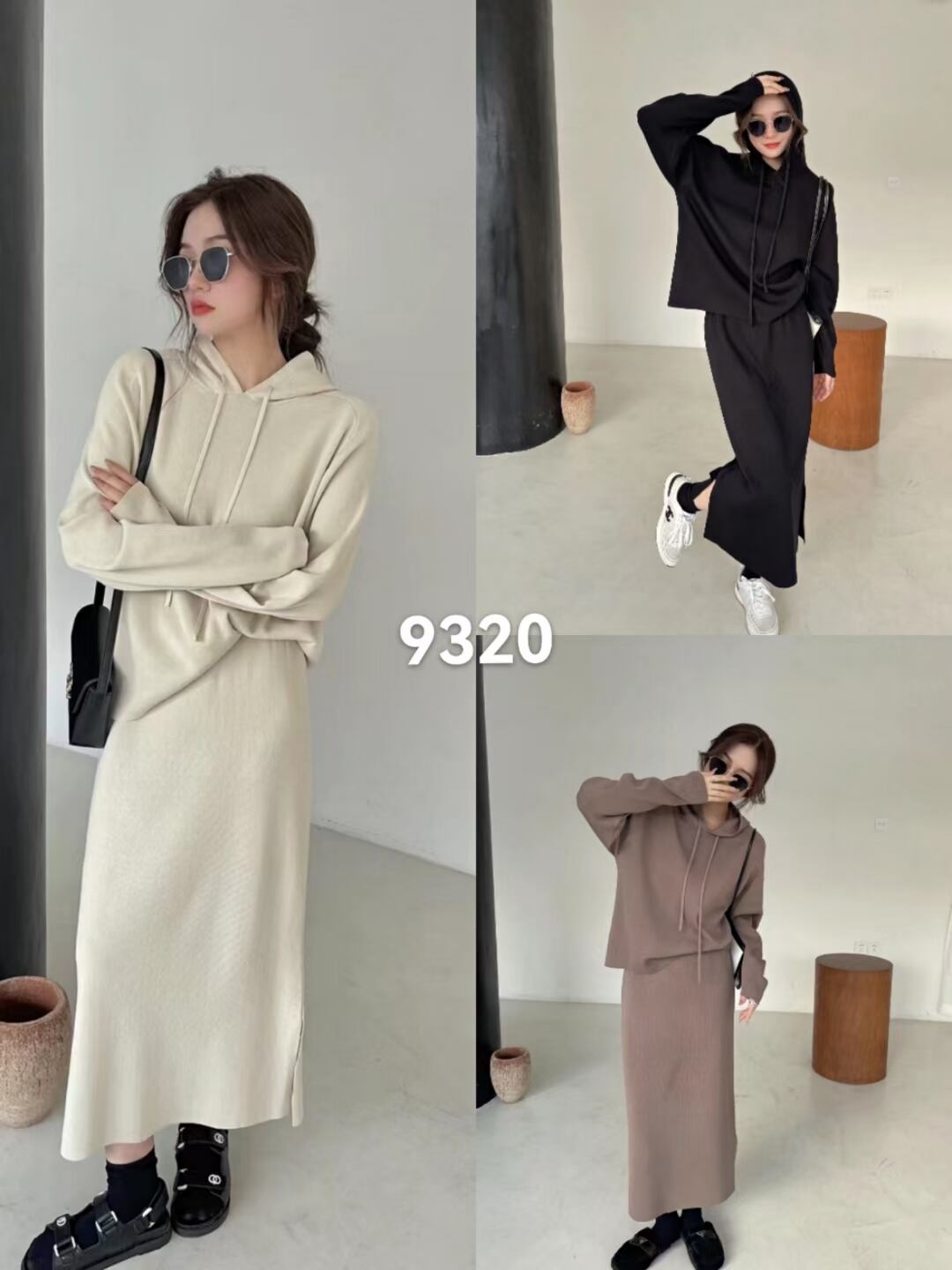 ニットパーカー・スカートセット　AJ1050-9320