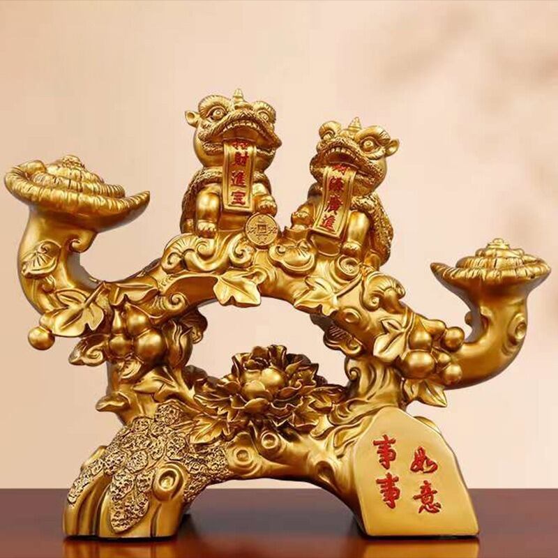 ホームエントランス装飾オーナメント像純銅 川と山如意エントランス