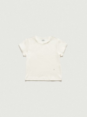 [The Barnnet] Ivory Dahlia Lace Ribbed T-Shirt 正規品 韓国ブランド 韓国通販 韓国代行 韓国ファッション ザ バーネット ザバーネット 日本 店舗