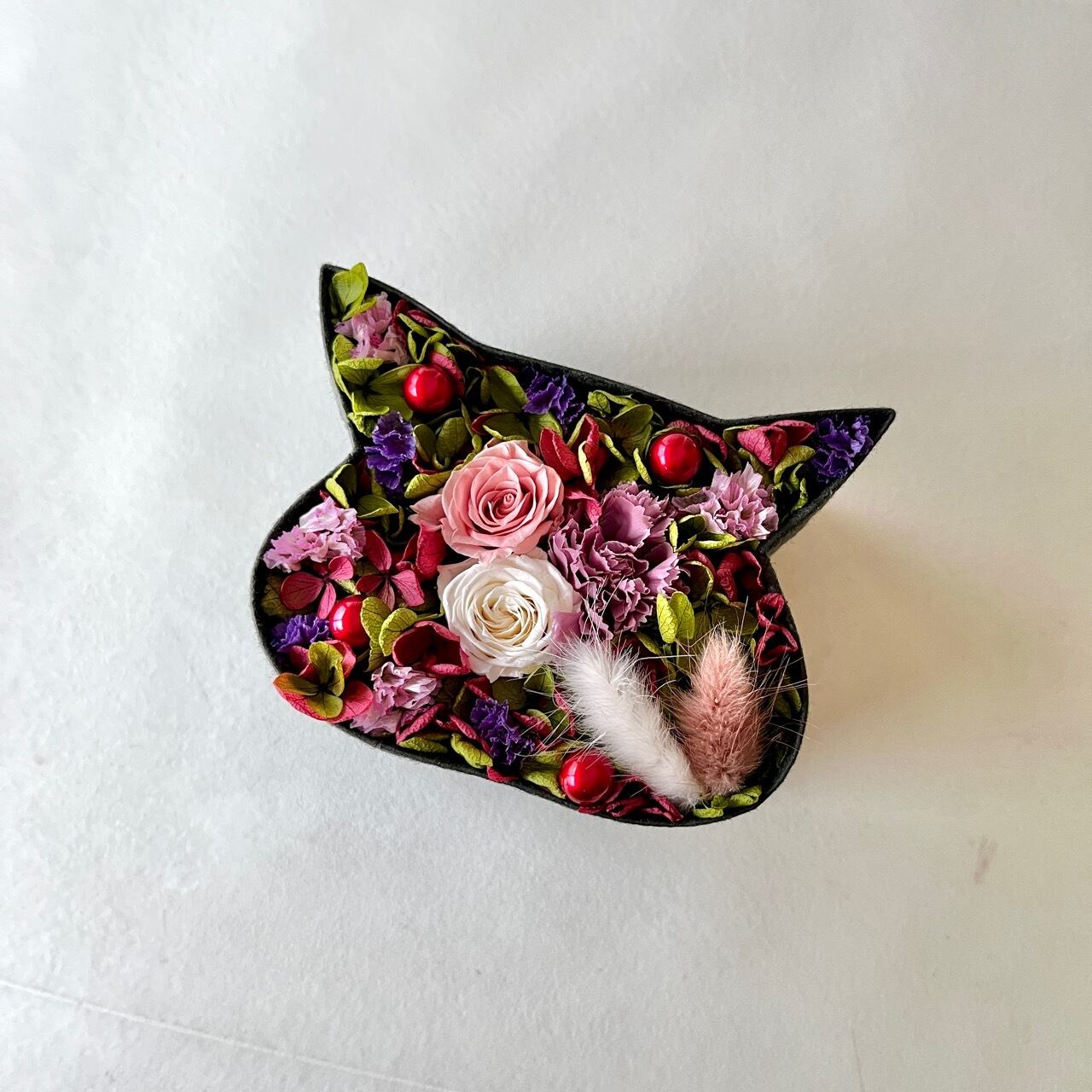 こねこばこ Berry ～ベリー～ オリジナル 猫型 フラワーボックス