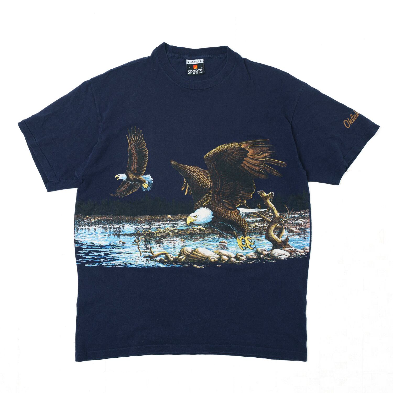 90s SIGNAL SPORTS  Vintage アニマル動物Tシャツ　総柄