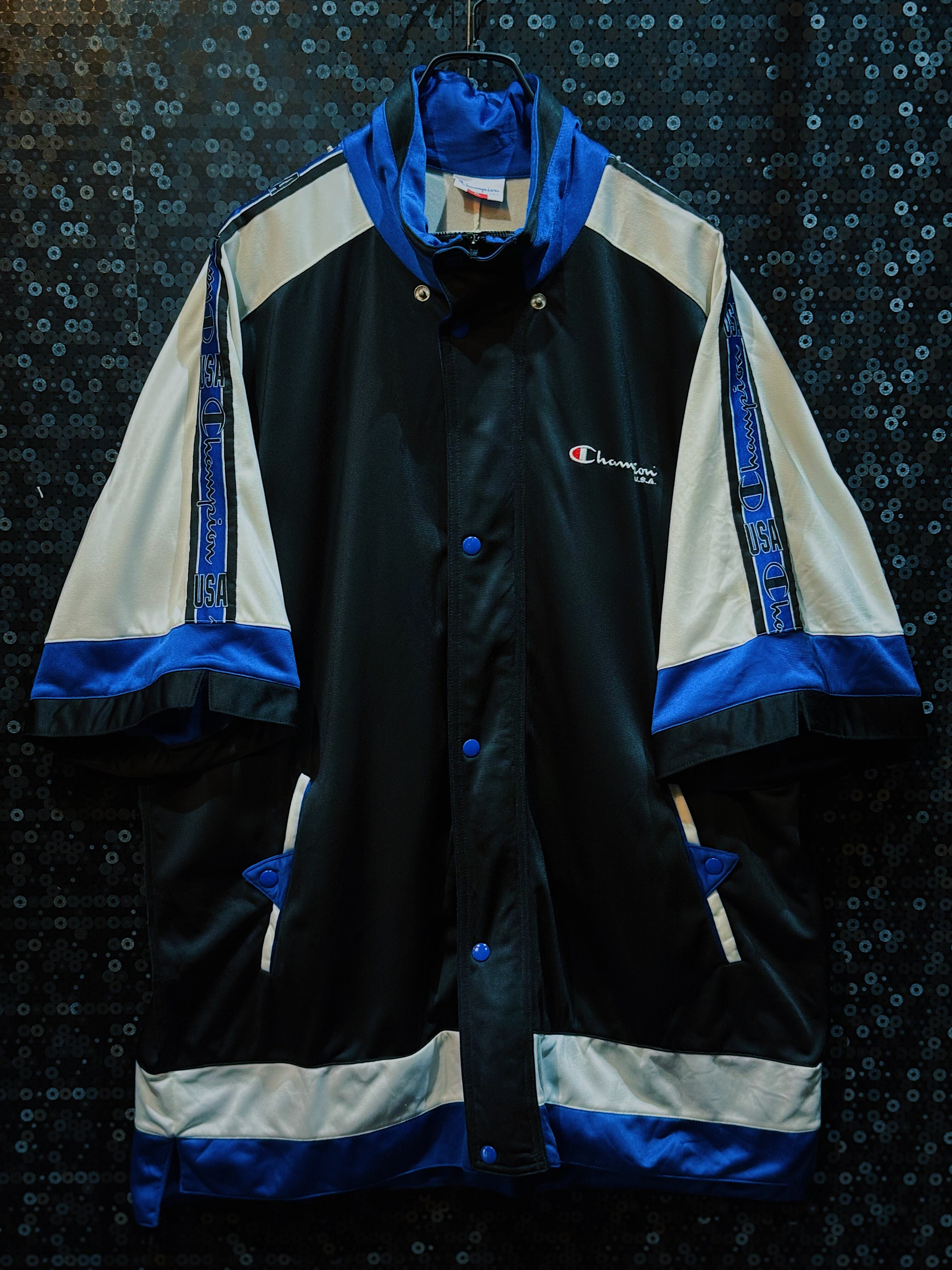 【ÆIEM】"champion"vintage switching Design half sleeve track jacket