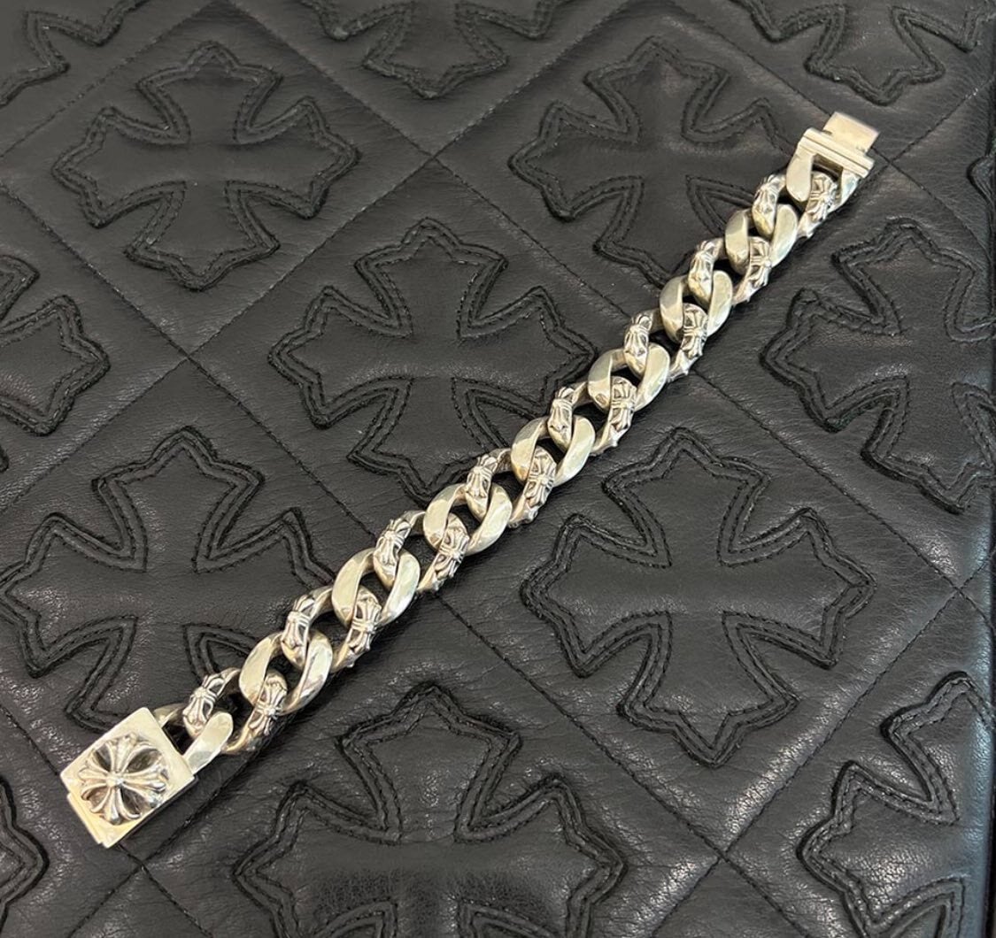 CHROME HEARTS CH Plus Fancy Chain Bracelet 15 LINK クロムハーツ CH