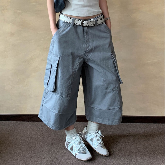 ユーティリティポケットクロップドカーゴパンツ 2col   R01751