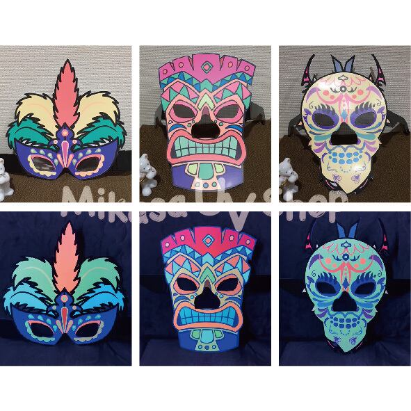 ブラックライトで光る3Dハロウィンマスクメガネ | 蛍光グッズ・教材