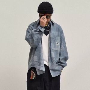 インディゴクラフト・プリントシャツ A1731