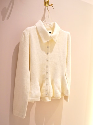 lame peplum knit tops(white)