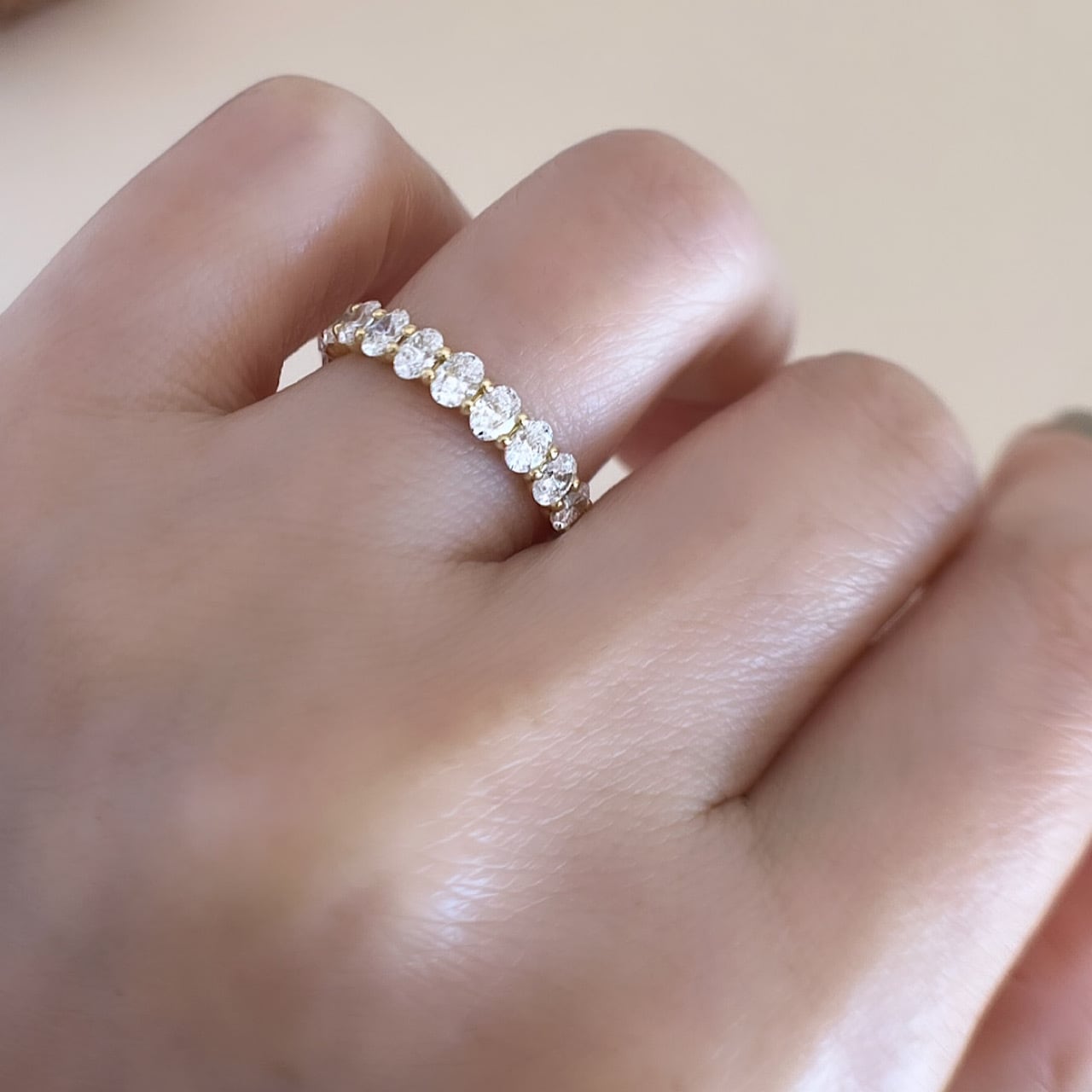 まい様❗️プラチナ天然ダイヤモンドリング エタニティリング0.35ct 鑑別11号 オーバルカット ダイヤモンド ハーフエタニティリング S 1.113 ct K18