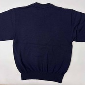 90s USA製 DKNY JEANS ダナキャラン ジーンズ BIGロゴ入り ウールニットセーター /ネイビー/アメリカ製