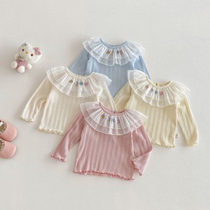 【BABY&KID】可愛いフリル襟シャツ