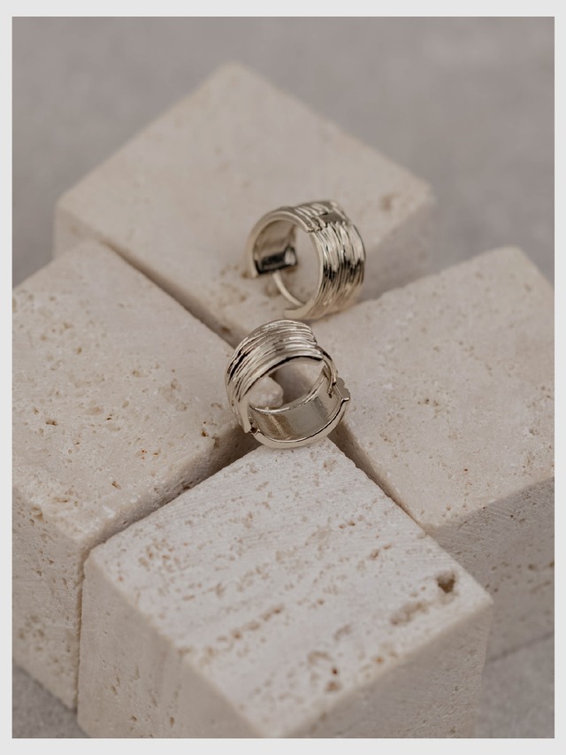 Hoop pierce -Champagne Silver-