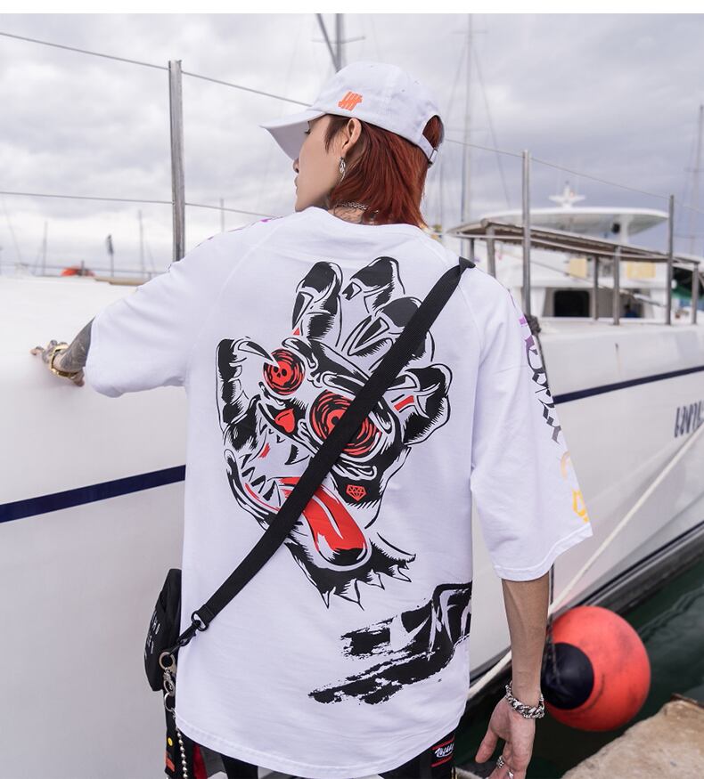 全2色 Tシャツ カットソー プリント カジュアル ストリート 