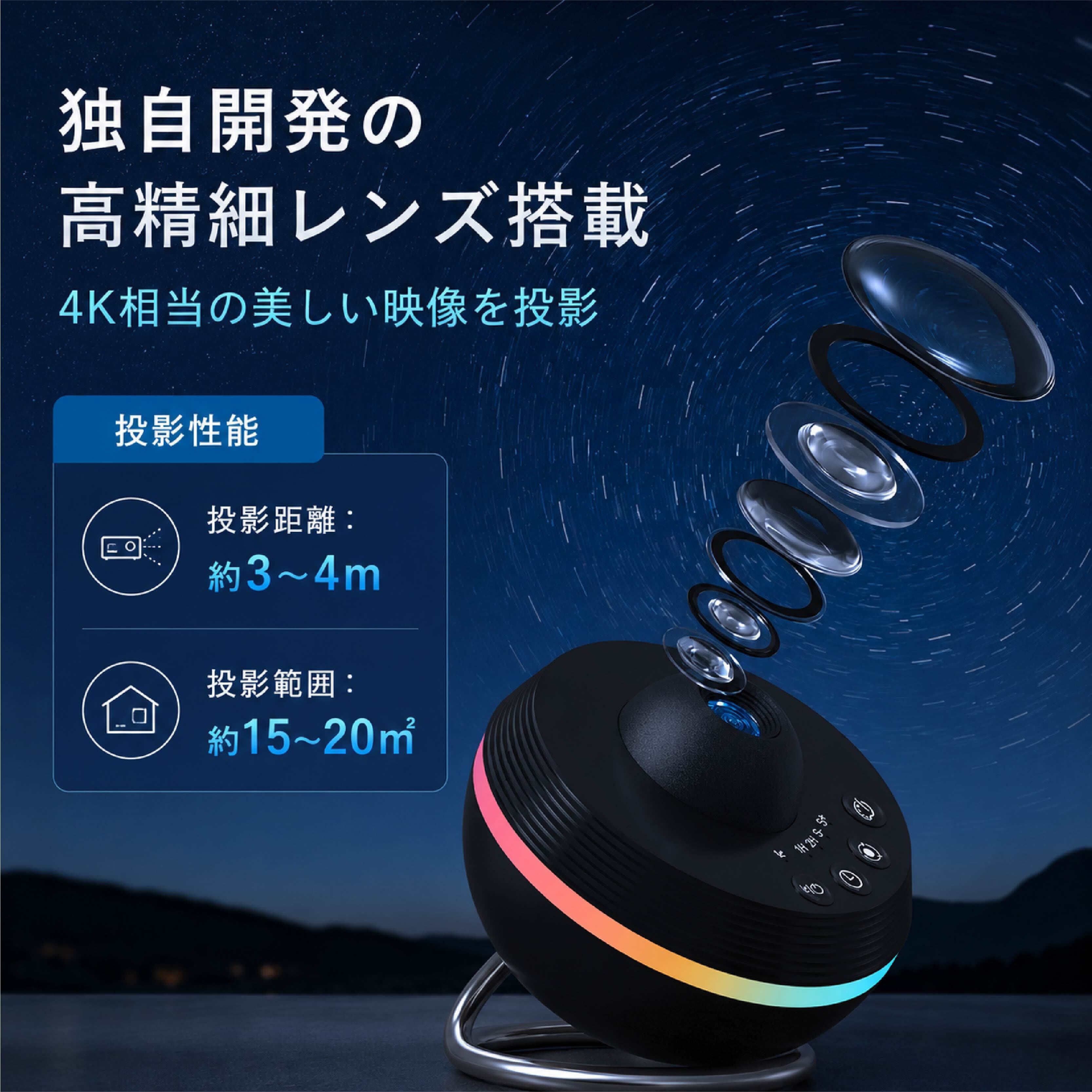 HY 230 . 銀河流星プロジェクター 星空投影灯 タイマー機能付き 流星