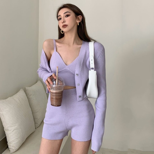 スタンダードカーディガンハイウェストウェストスリムショーツ レトロ ブルマー YY-ファッション34742510945