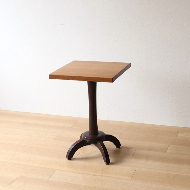 サイドテーブル 角 スクエア レトロ 古家具 オーク 無垢材 木製 カフェ  