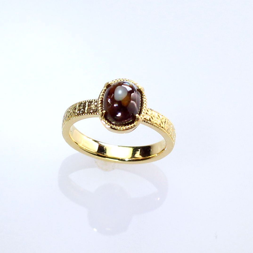 Ｋ*Ｏ様 ルチルクォーツ K18YG ルチルクォーツキャッツアイリング 4.00ct | Atelier Ozaki
