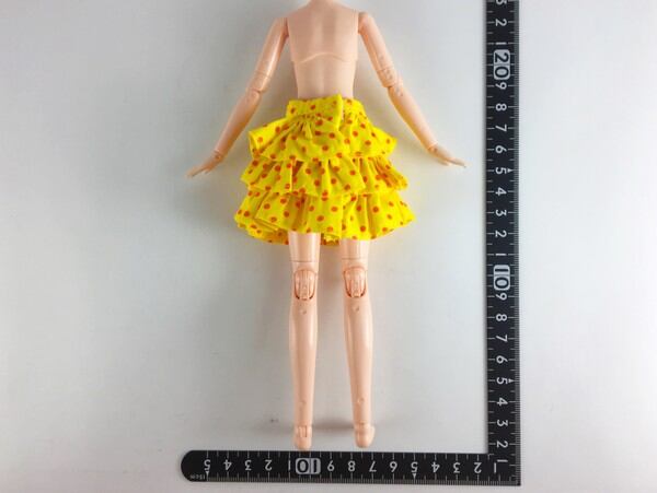 ドール服 1/6 女性用25 ティアードスカート 黄赤ドット A-1 - 画像2