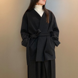 Dessin de Mode【デッサン ド モード】バックコクーンロングコート ハーフ丈 ( 20DCO-H131W801  BLACK  SIZE : 1 )