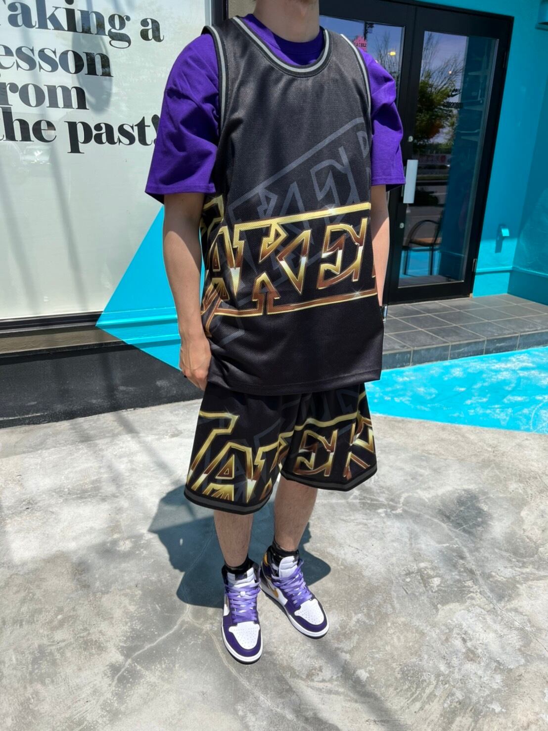 Mitchell & Ness BIG FACE 4.0 fashionbasketballJersey LOSANGELS LAKERS 2XLサイズ