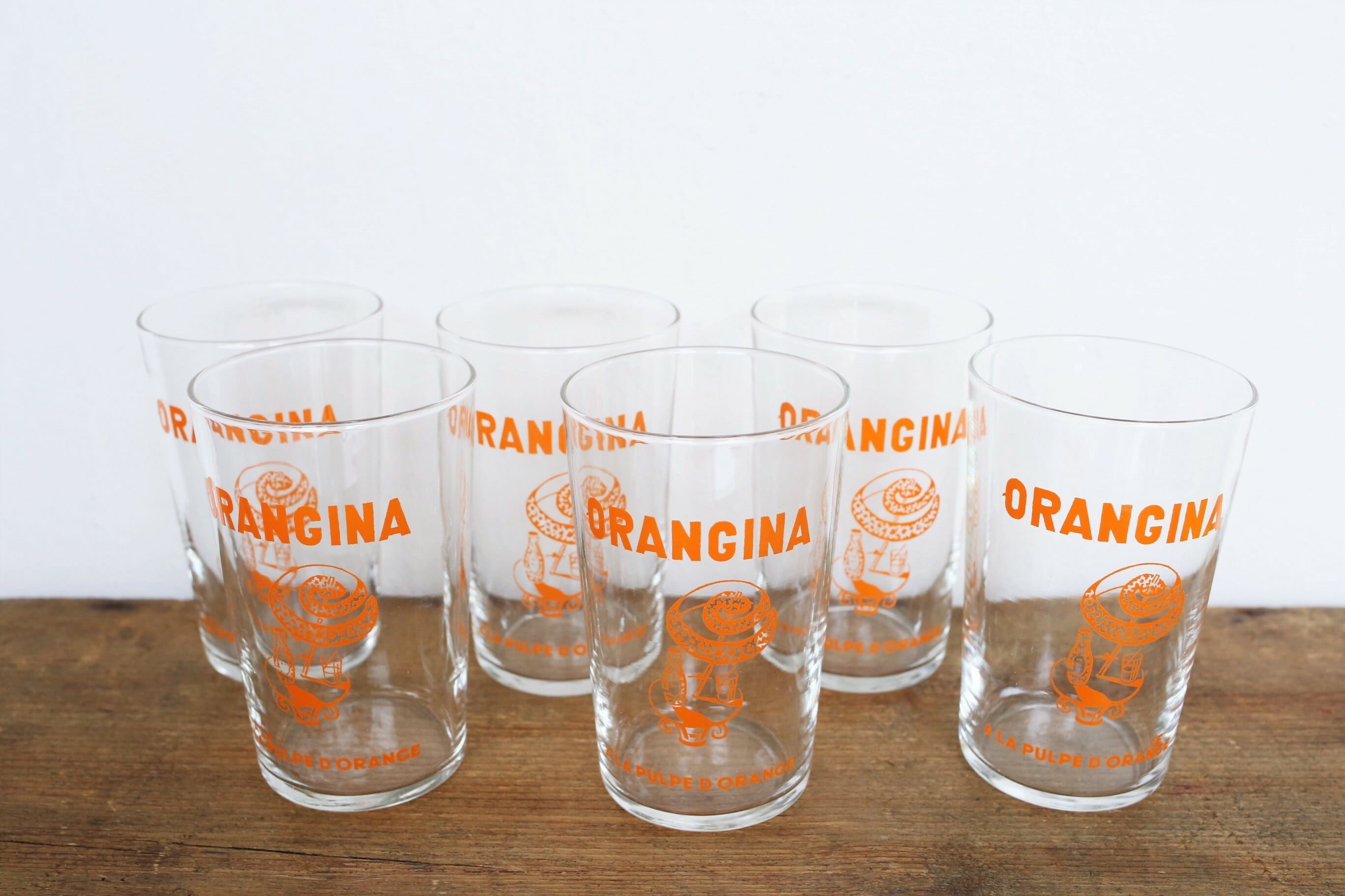 フランス アンティーク ヴィンテージ オランジーナ Orangina グラス N