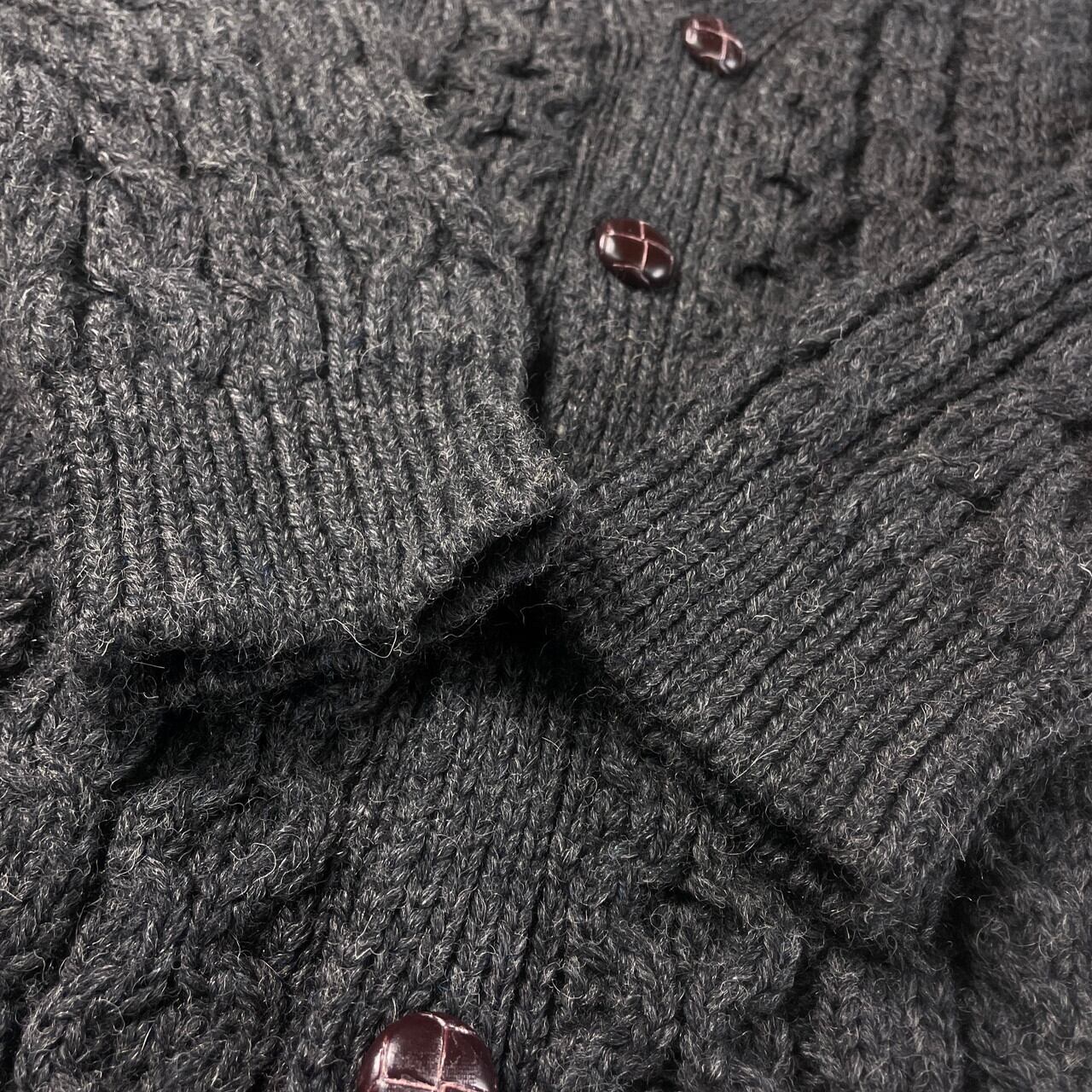 アイルランド製　LLBean　エルエルビーン　フィッシャーマンニット　グレー　M アイルランド製 LLBean エルエルビーン フィッシャーマンニット グレー M