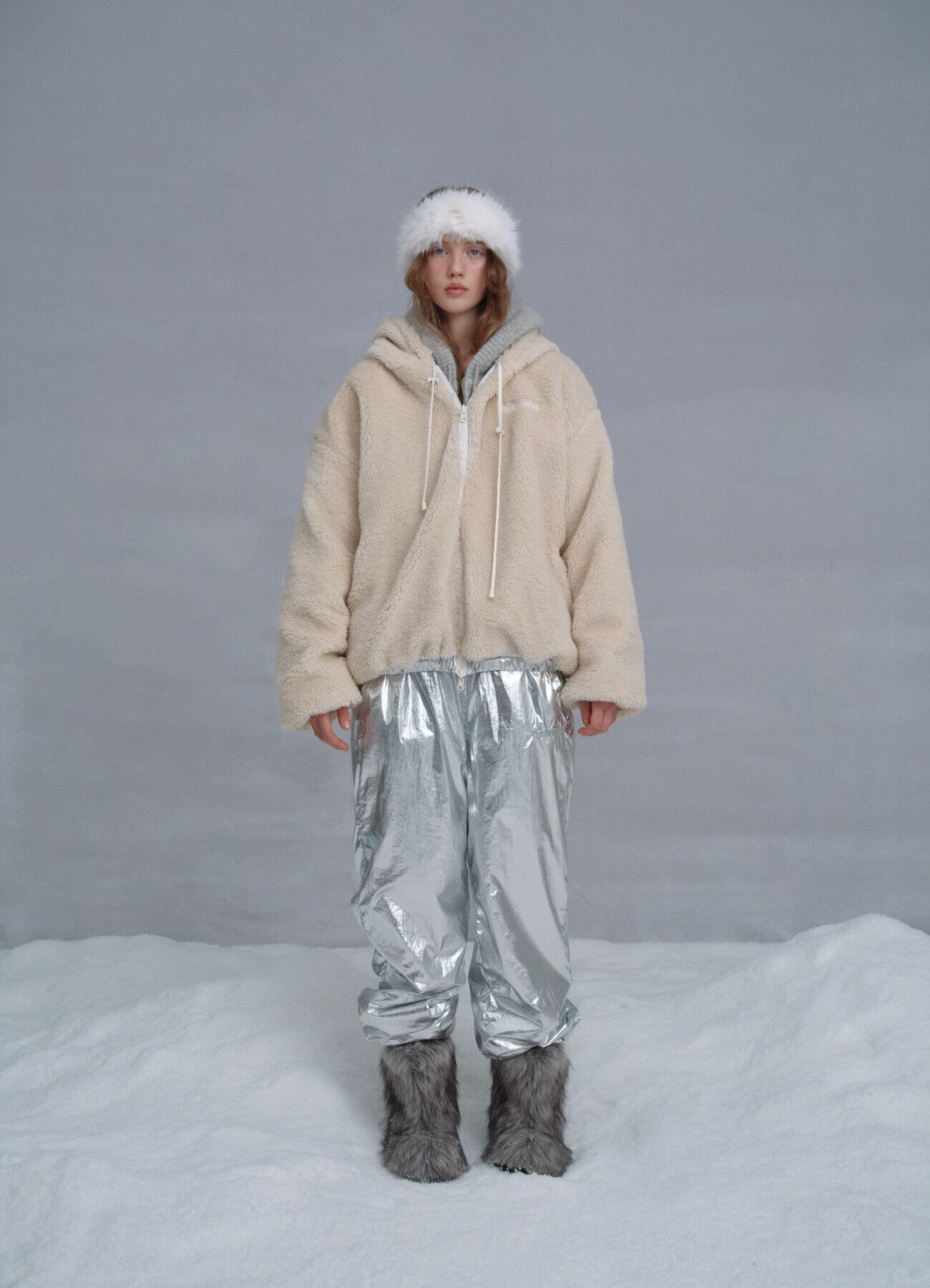 1月初旬発送 [The Barnnet] Silver Eco-Shearling Snuggle Reversible
