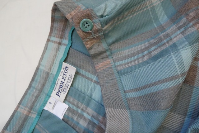 US PENDLETON pail blue check skirt