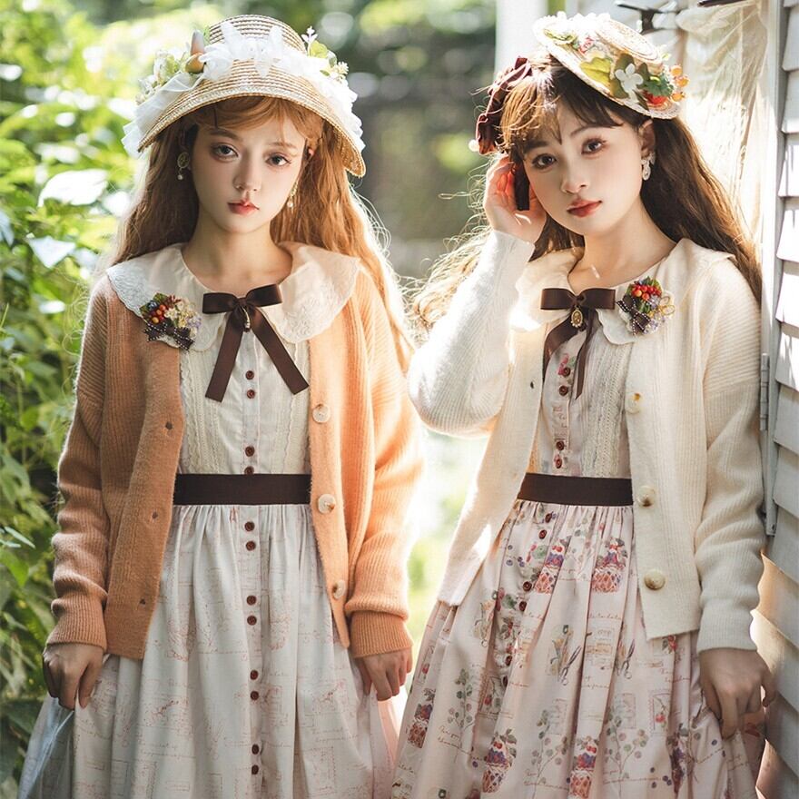 控えめ クラシカル カーディガン 森ガール レトロ 秋冬 | ゴスロリ