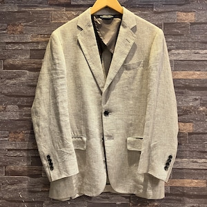 ②BROOKS BROTHERS HOUNDTOOTH LINEN TAILORED JACKET