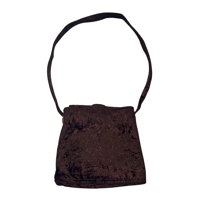vintage GIANNI VERSACE velour quilting embroidery bag