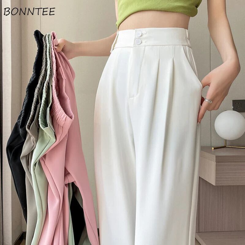 【新作】【送料無料】 ワイドレッグパンツ女性カジュアルだぶだぶハイウエストシンプルな気性ストリート純粋なひだシックな全身ズボン人格ファッション 0266206887637