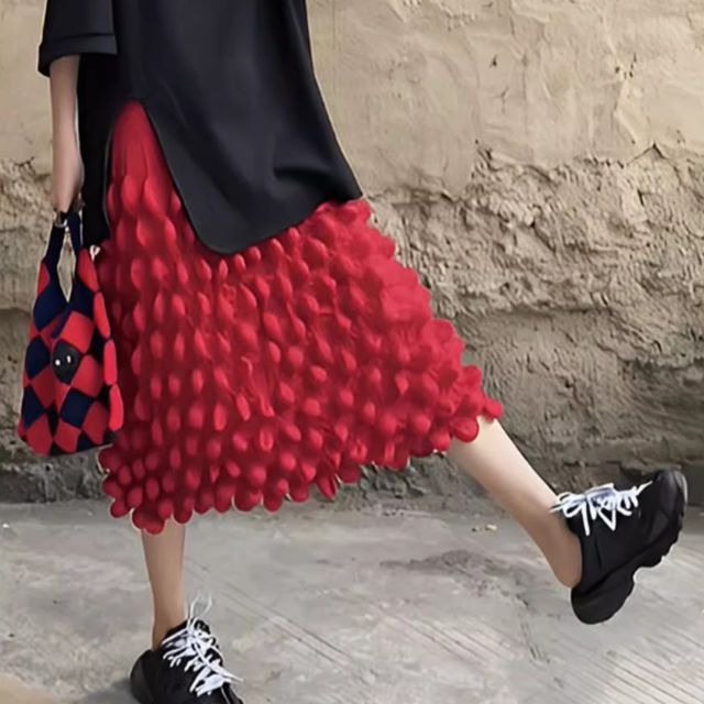 赤いPopcornスカート(kai0602)
