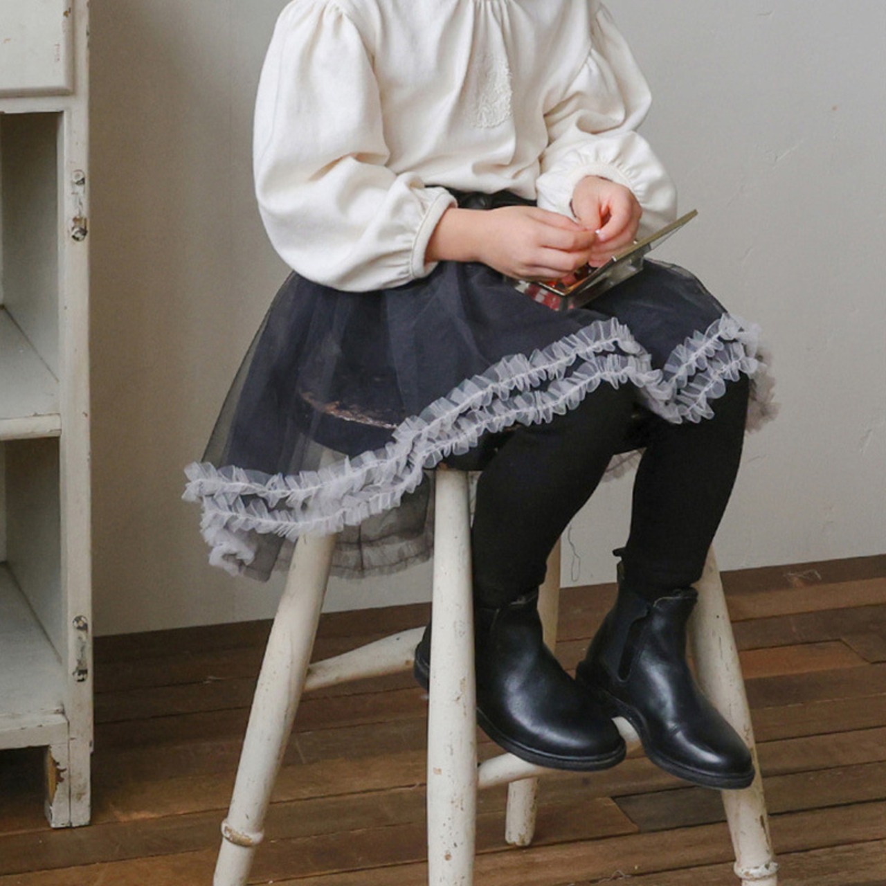 冬レギンス付き蝶結びスカート