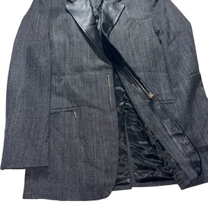 VERSACE leather switching riders tailored jacket