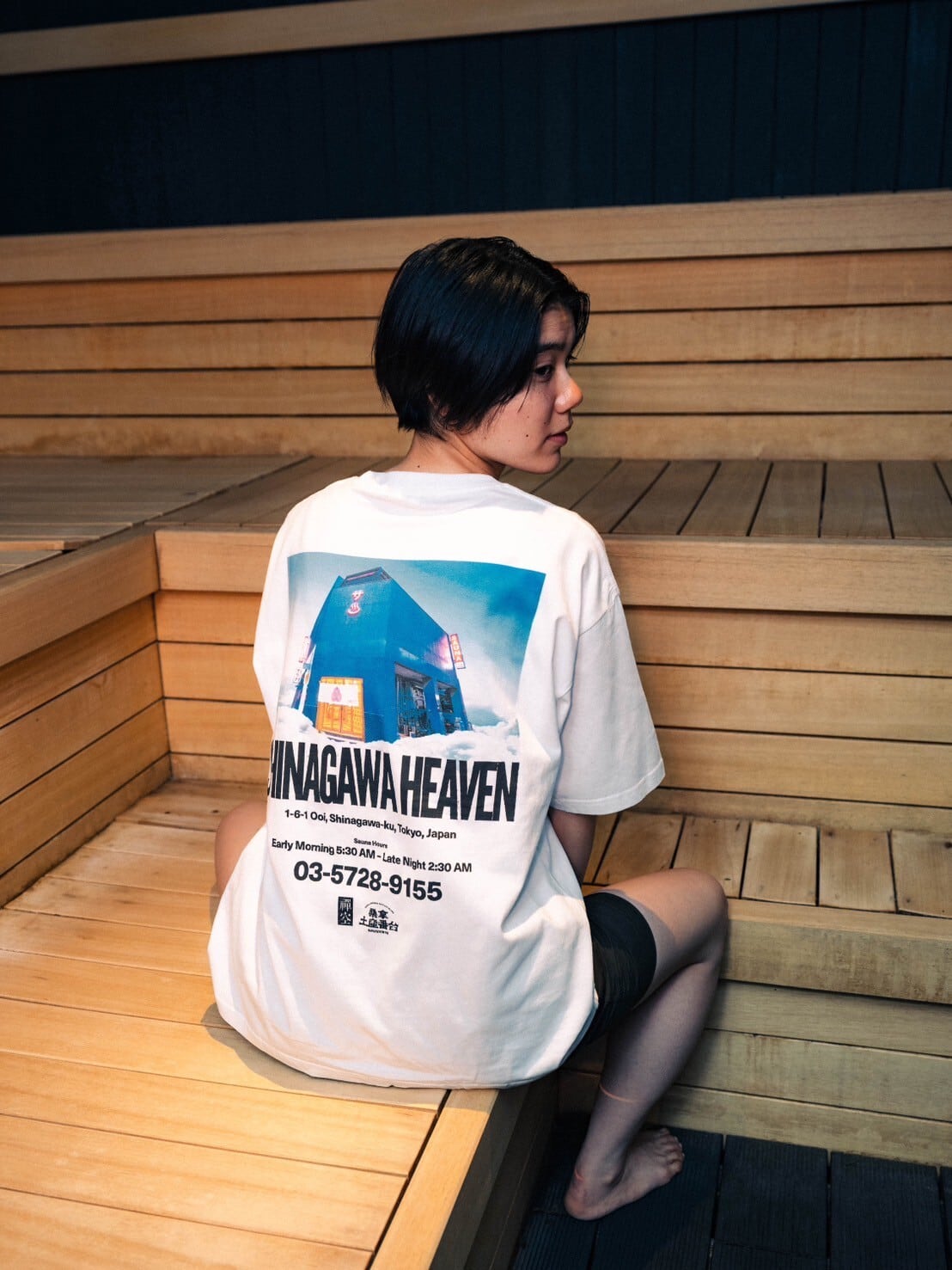 再入荷】SAUVENIRコラボ 品川HEAVEN Tシャツ（白） | 品川サウナ｜公式