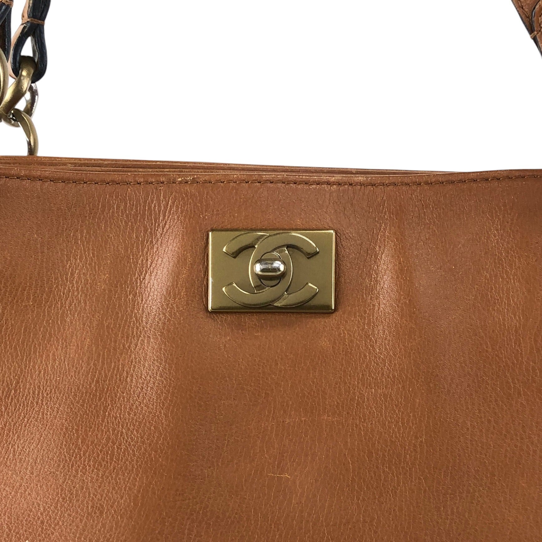 CHANEL シャネル ハンドバッグ ブラウン ココマーク レザー トート