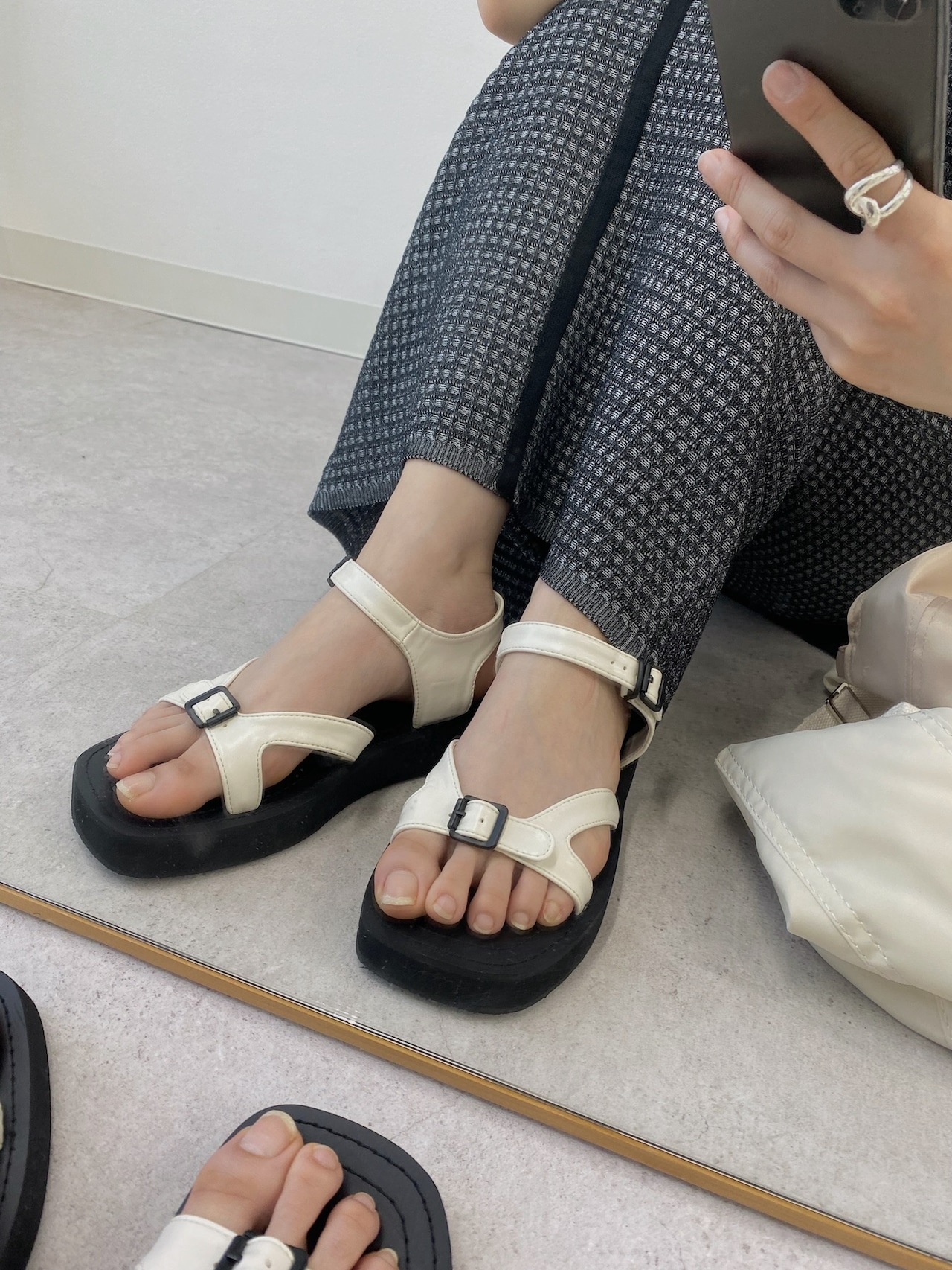 toe belt flat sole sandal