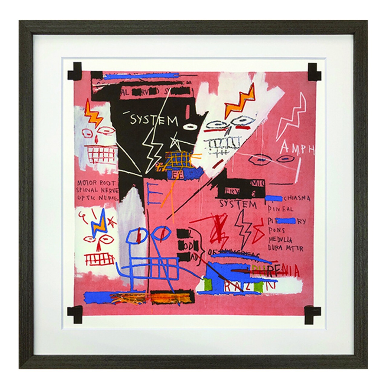 [額縁付き] ジャン＝ミシェル・バスキア「Six Fifty, 1982」アートポスター ブラックフレーム 425×425mm AFBQ06 - 1