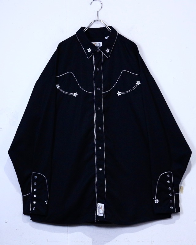 【Caka act2】Embroidery Vintage Loose L/S Western Shirt